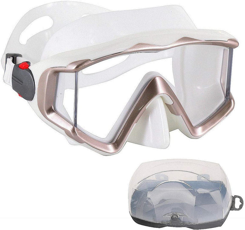AQUA a DIVE SPORTS Diving Mask Anti-Fog Swimming Snorkel Mask Suitable for Adults Scuba Dive Swim Snorkeling Goggles Masks Sporting Goods > Outdoor Recreation > Boating & Water Sports > Swimming > Swim Goggles & Masks AQUA A DIVE SPORTS white  