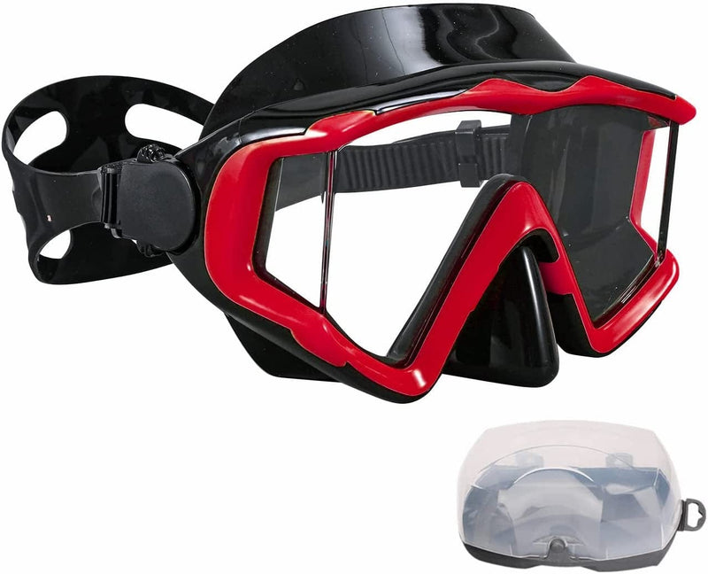 AQUA a DIVE SPORTS Diving Mask Anti-Fog Swimming Snorkel Mask Suitable for Adults Scuba Dive Swim Snorkeling Goggles Masks Sporting Goods > Outdoor Recreation > Boating & Water Sports > Swimming > Swim Goggles & Masks AQUA A DIVE SPORTS red  