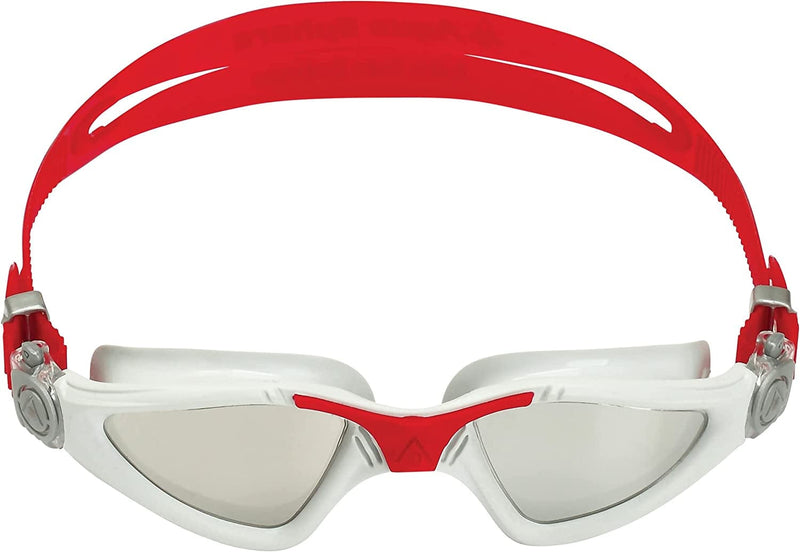 Aqua Sphere Kayenne Adult Swim Goggles - 180-Degree Distortion Free Vision, Ideal for Active Pool or Open Water Swimmers Sporting Goods > Outdoor Recreation > Boating & Water Sports > Swimming > Swim Goggles & Masks Aqua Sphere Gray & Red Silver Titanium Mirror 