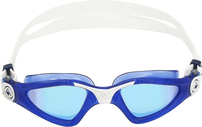 Aqua Sphere Kayenne Adult Swim Goggles - 180-Degree Distortion Free Vision, Ideal for Active Pool or Open Water Swimmers Sporting Goods > Outdoor Recreation > Boating & Water Sports > Swimming > Swim Goggles & Masks Aqua Sphere Dark Blue & White Blue Titanium Mirror 