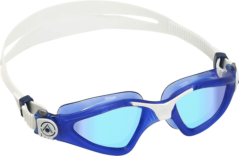Aqua Sphere Kayenne Adult Swim Goggles - 180-Degree Distortion Free Vision, Ideal for Active Pool or Open Water Swimmers Sporting Goods > Outdoor Recreation > Boating & Water Sports > Swimming > Swim Goggles & Masks Aqua Sphere Dark Blue & White Blue 