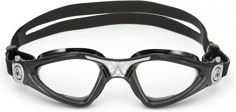 Aqua Sphere Kayenne Swim Goggles with Clear Lens, Black/Silver Frame