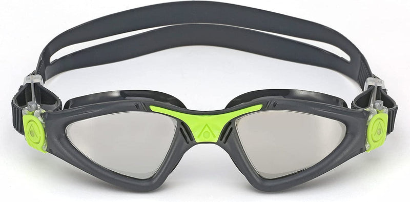 Aqua Sphere Kayenne Swim Goggles with Mirrored Lens (Gray/Lime).
