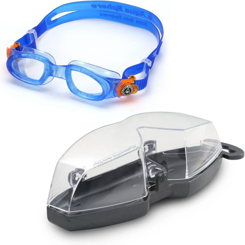 Aqua Sphere Moby Junior Swim Goggles with Clear Lens (Blue). UV Protection Anti-Fog Swimming Goggles for Kids Sporting Goods > Outdoor Recreation > Boating & Water Sports > Swimming > Swim Goggles & Masks Aqua Sphere   