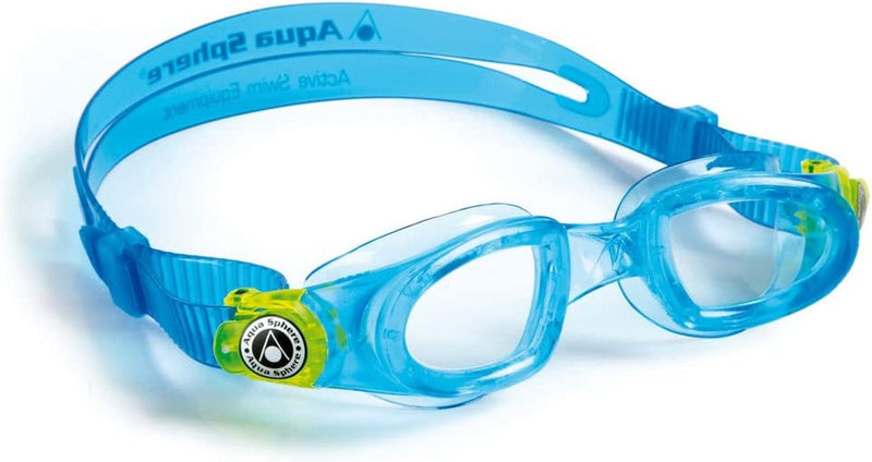 Aqua Sphere Moby Kids Swim Goggles - Clear Great for Swimming and Water Sports Sporting Goods > Outdoor Recreation > Boating & Water Sports > Swimming > Swim Goggles & Masks Aqua Sphere Clear/Aqua  