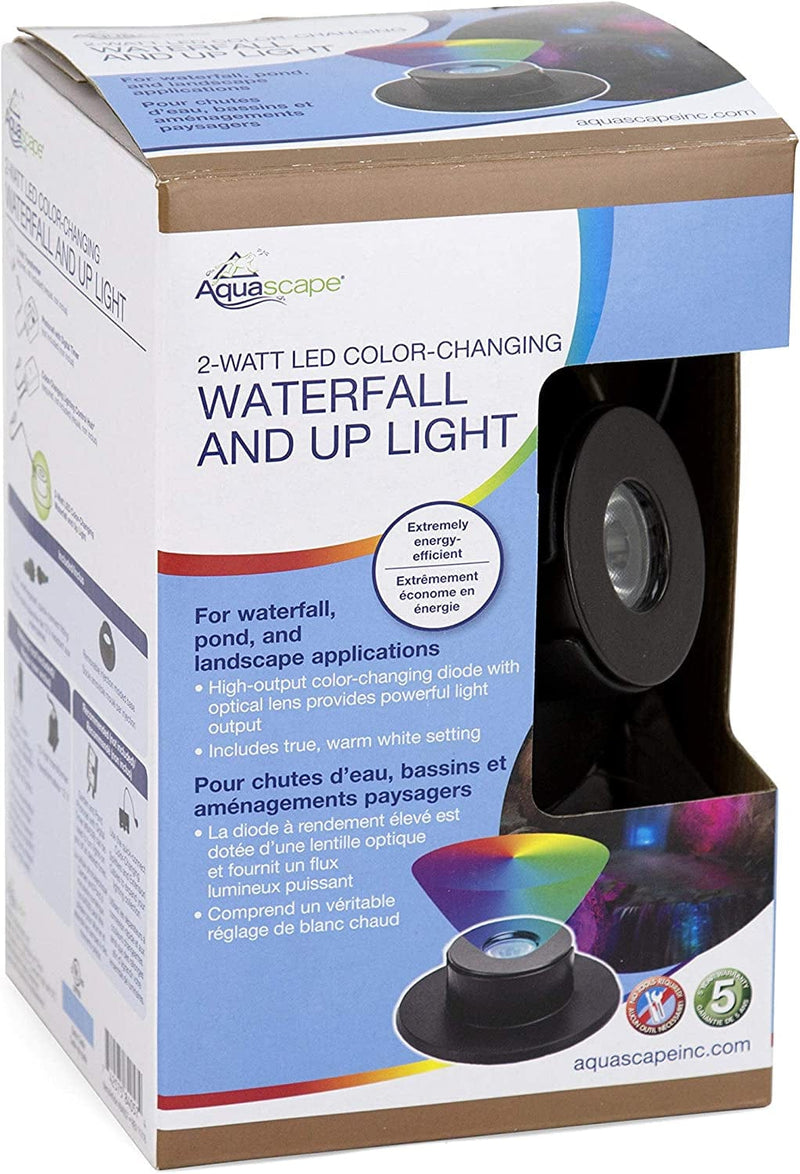 Aquascape 84057 2-Watt LED Color Changing Waterfall and Pond up Light, Black