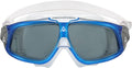 Aquasphere Seal II Adult Unisex Swimming Goggles Made in Italy - Widest Field of Distortion Free Leak Free Seal Fog Resistant Sporting Goods > Outdoor Recreation > Boating & Water Sports > Swimming > Swim Goggles & Masks Aqua Lung Smoke Lens, Light Blue/White Frame  