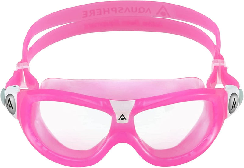 Aquasphere SEAL Kids (Ages 3+) Swim Goggles, Made in ITALY - Wide Vision, Comfort, E-Z Adjust, anti Scratch & Fog, Leak Free Sporting Goods > Outdoor Recreation > Boating & Water Sports > Swimming > Swim Goggles & Masks Aqua Sphere Clear Lens, Pink/Pink Frame  