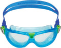 Aquasphere SEAL Kids (Ages 3+) Swim Goggles, Made in ITALY - Wide Vision, Comfort, E-Z Adjust, anti Scratch & Fog, Leak Free Sporting Goods > Outdoor Recreation > Boating & Water Sports > Swimming > Swim Goggles & Masks Aqua Sphere Clear Lens, Turquoise/Blue Frame  