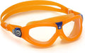 Aquasphere SEAL Kids (Ages 3+) Swim Goggles, Made in ITALY - Wide Vision, Comfort, E-Z Adjust, anti Scratch & Fog, Leak Free Sporting Goods > Outdoor Recreation > Boating & Water Sports > Swimming > Swim Goggles & Masks Aqua Sphere Clear Lens / Orange + Blue Frame  