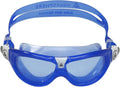 Aquasphere SEAL Kids (Ages 3+) Swim Goggles, Made in ITALY - Wide Vision, Comfort, E-Z Adjust, anti Scratch & Fog, Leak Free Sporting Goods > Outdoor Recreation > Boating & Water Sports > Swimming > Swim Goggles & Masks Aqua Sphere Blue Tinted Lens, Blue/White Frame  