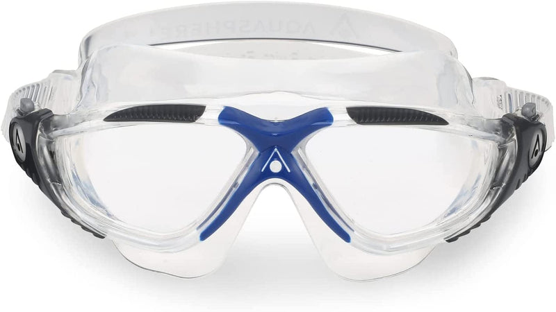 Aquasphere Vista Adult Unisex Swimming Goggles, Wide Distortion Free Vision, anti Fog & anti Scratch Lens Sporting Goods > Outdoor Recreation > Boating & Water Sports > Swimming > Swim Goggles & Masks Aqua Sphere Clear Lens, Transparent/Dark Gray Frame  