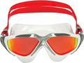 Aquasphere Vista Adult Unisex Swimming Goggles, Wide Distortion Free Vision, anti Fog & anti Scratch Lens Sporting Goods > Outdoor Recreation > Boating & Water Sports > Swimming > Swim Goggles & Masks Aqua Sphere Red Titanium-mirrored Lens, White/Red Frame  