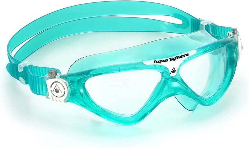 Aquasphere Vista Junior (Ages 6+) Swimming Goggles - 180 Degree Vision, Leak Free Hypoallergenic Seal, anti Fog & Scratch Sporting Goods > Outdoor Recreation > Boating & Water Sports > Swimming > Swim Goggles & Masks Aqua Sphere Green/White  