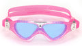 Aquasphere Vista Junior (Ages 6+) Swimming Goggles - 180 Degree Vision, Leak Free Hypoallergenic Seal, anti Fog & Scratch Sporting Goods > Outdoor Recreation > Boating & Water Sports > Swimming > Swim Goggles & Masks Aqua Sphere Blue Tinted Lens, Pink/White Frame  