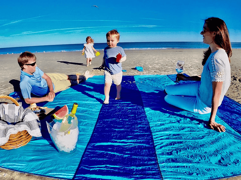 Aquatus Beach Blanket Sandproof Extra Large Oversized 10ft by 9ft for 2-8 Adults, Best Beach Mat Accessories for Vacation, Camping, Picnics, and Events Attached Bag with 4 Stakes and 4 Corner Pockets Home & Garden > Lawn & Garden > Outdoor Living > Outdoor Blankets > Picnic Blankets AQUATUS   