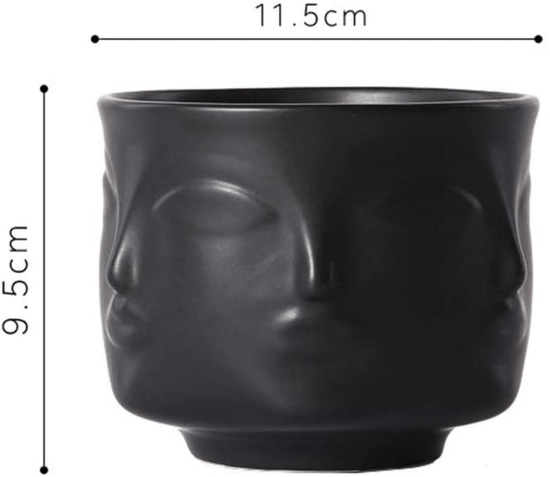Ardax Black Ceramic Decorative Bowl with Face Pattern,Jewelry and Key Holder,Home Décor Vase for Living Room Home & Garden > Decor > Vases Ardax   