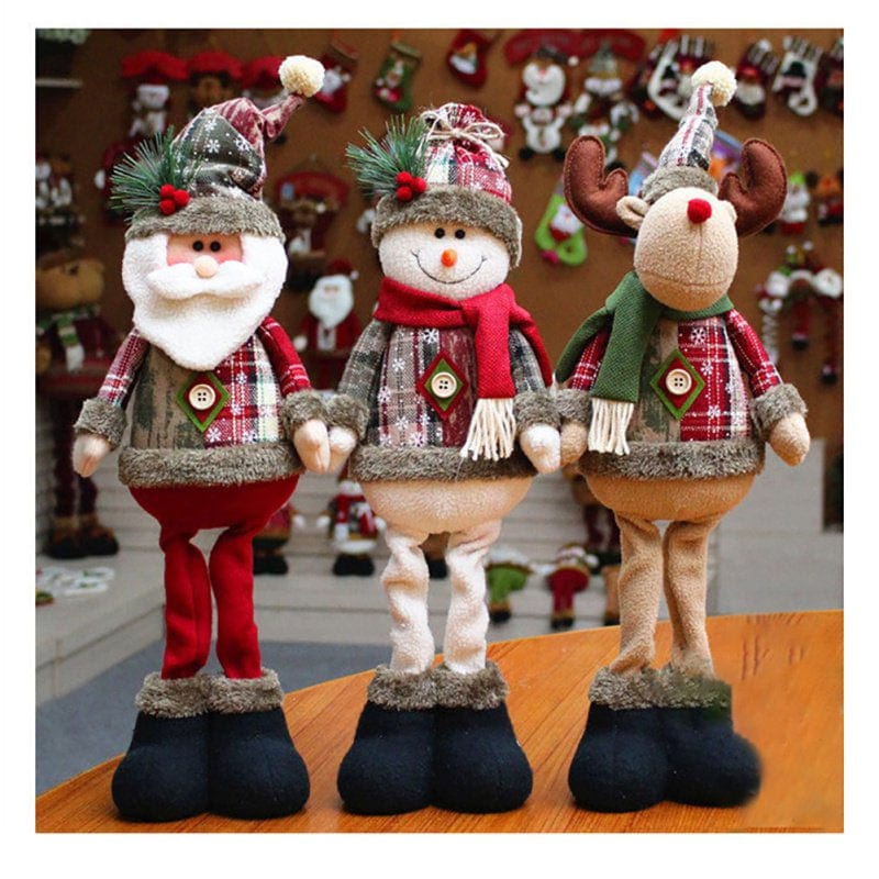 Ardorlove Christmas Santa Claus Elk Snowman Window Decoration Christmas Dolls