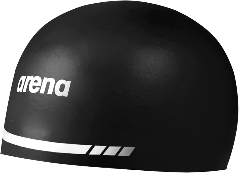 Arena 3D Soft USA Unisex Racing Swim Cap for Women and Men, 100% Silicone, Wrinkle-Free, Adaptive Fit Sporting Goods > Outdoor Recreation > Boating & Water Sports > Swimming > Swim Caps Arena North America Black Extra Large 