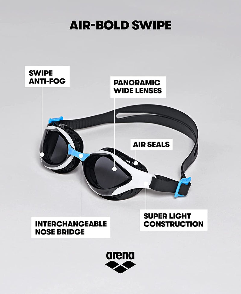 Arena Air-Bold Swipe Non Mirrored Swim Goggles for Men and Women Sporting Goods > Outdoor Recreation > Boating & Water Sports > Swimming > Swim Goggles & Masks Arena   
