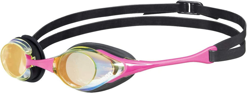 Arena Cobra Mirror and Non-Mirror Swim Goggles for Men and Women Sporting Goods > Outdoor Recreation > Boating & Water Sports > Swimming > Swim Goggles & Masks arena Yellow Copper / Pink Non-mirrored 