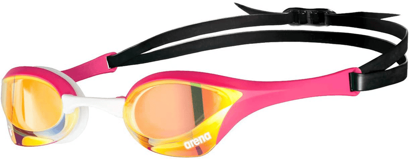 Arena Cobra Ultra Racing Swim Goggles for Men and Women Sporting Goods > Outdoor Recreation > Boating & Water Sports > Swimming > Swim Goggles & Masks Arena Yellow Copper / Pink Swipe Anti-fog Mirror 