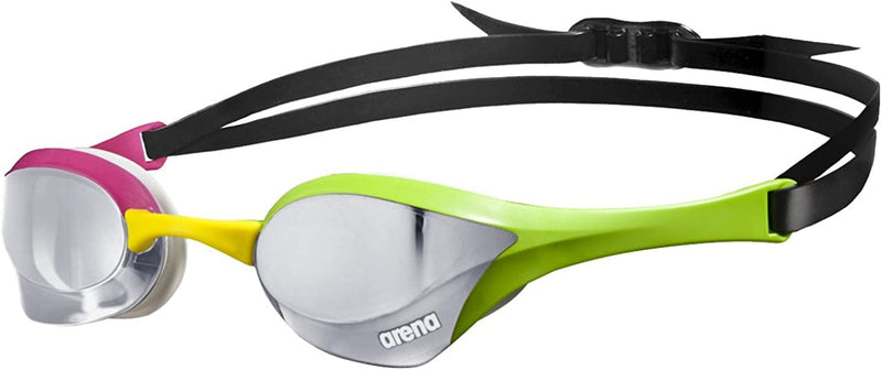 Arena Cobra Ultra Racing Swim Goggles for Men and Women Sporting Goods > Outdoor Recreation > Boating & Water Sports > Swimming > Swim Goggles & Masks arena Silver / Green / Pink Mirrored 