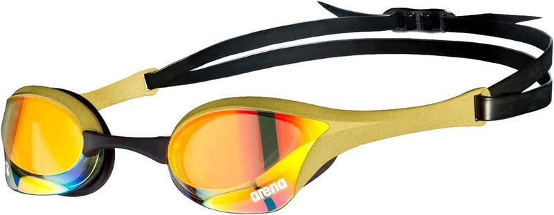 Arena Cobra Ultra Swipe Racing Swim Goggles for Men and Women, Mirror/Non-Mirror Lens, Anti-Fog, UV Protection, Dual Strap Sporting Goods > Outdoor Recreation > Boating & Water Sports > Swimming > Swim Goggles & Masks arena Yellow Copper / Gold Swipe Mirrored 