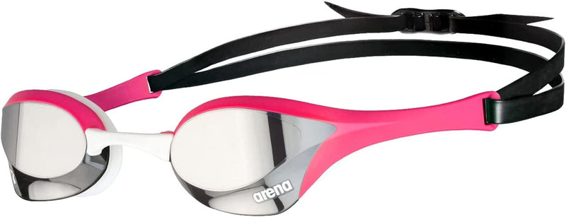Arena Cobra Ultra Swipe Racing Swim Goggles for Men and Women, Mirror/Non-Mirror Lens, Anti-Fog, UV Protection, Dual Strap Sporting Goods > Outdoor Recreation > Boating & Water Sports > Swimming > Swim Goggles & Masks arena Silver / Pink Swipe Mirrored 