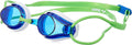 Arena Tracks Youth and Adult Swim Goggles Sporting Goods > Outdoor Recreation > Boating & Water Sports > Swimming > Swim Goggles & Masks Arena White / Blue / Green Adult Non-mirror 