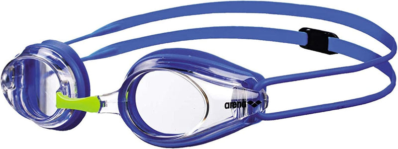 Arena Tracks Youth and Adult Swim Goggles Sporting Goods > Outdoor Recreation > Boating & Water Sports > Swimming > Swim Goggles & Masks Arena Clear / Blue Youth Non-mirror 