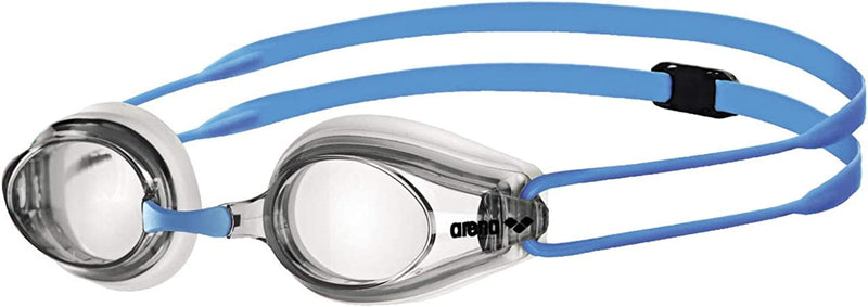 Arena Tracks Youth and Adult Swim Goggles Sporting Goods > Outdoor Recreation > Boating & Water Sports > Swimming > Swim Goggles & Masks Arena Clear / Light Blue Youth Non-mirror 