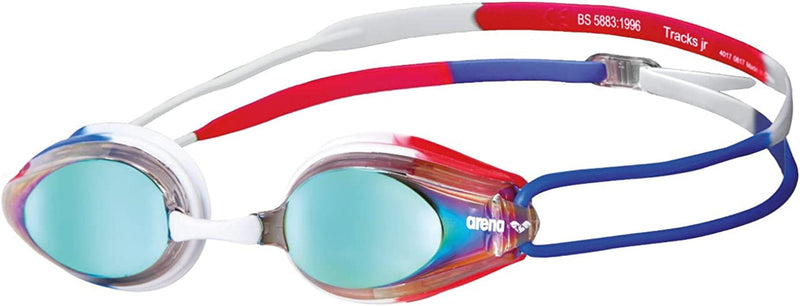 Arena Tracks Youth and Adult Swim Goggles Sporting Goods > Outdoor Recreation > Boating & Water Sports > Swimming > Swim Goggles & Masks Arena Gold / Blue / Red Youth Mirrored 