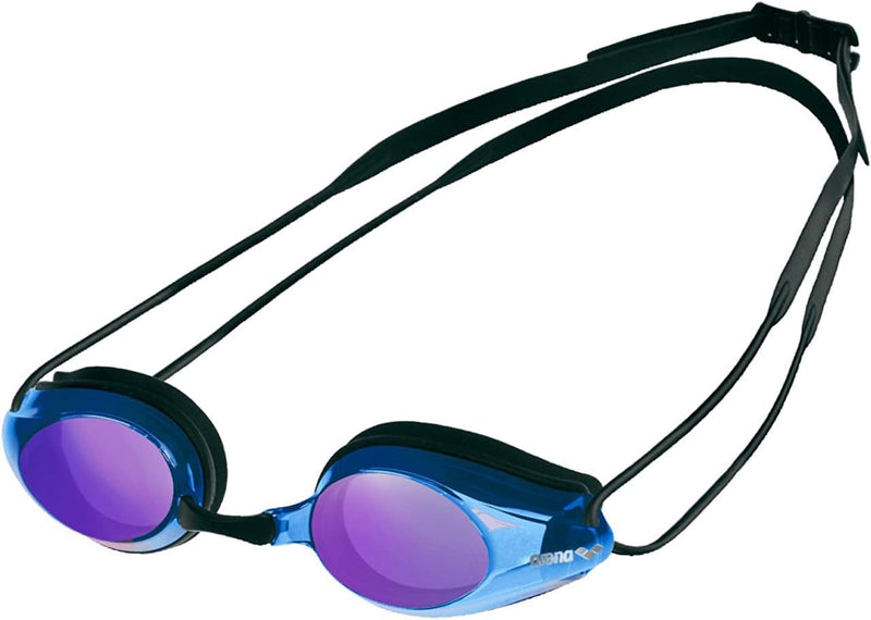 Arena Tracks Youth and Adult Swim Goggles Sporting Goods > Outdoor Recreation > Boating & Water Sports > Swimming > Swim Goggles & Masks Arena Black / Blue Multi / Black Adult Mirrored 