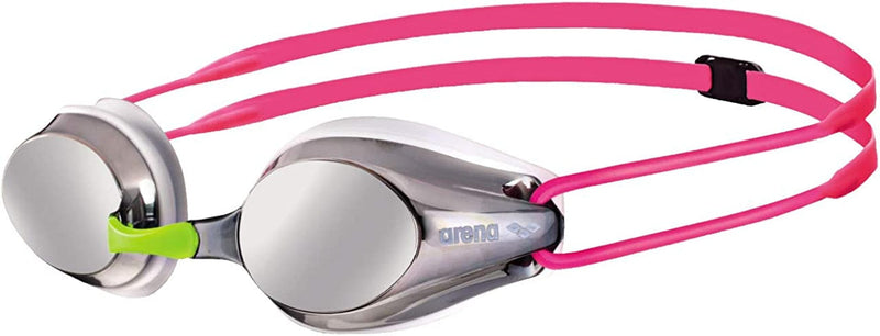Arena Tracks Youth and Adult Swim Goggles Sporting Goods > Outdoor Recreation > Boating & Water Sports > Swimming > Swim Goggles & Masks Arena Silver / White / Fuchsia Youth Mirrored 
