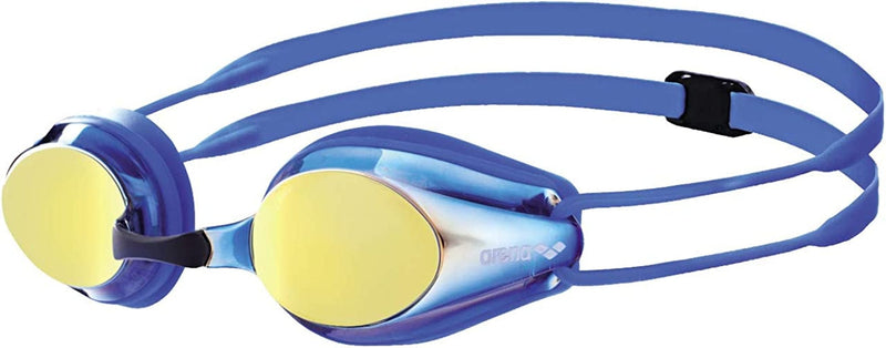 Arena Tracks Youth and Adult Swim Goggles Sporting Goods > Outdoor Recreation > Boating & Water Sports > Swimming > Swim Goggles & Masks Arena Yellow Copper / Blue Youth Mirrored 