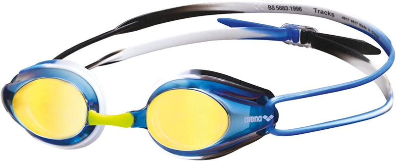Arena Tracks Youth and Adult Swim Goggles Sporting Goods > Outdoor Recreation > Boating & Water Sports > Swimming > Swim Goggles & Masks Arena Blue / Black / Blue Adult Mirrored 