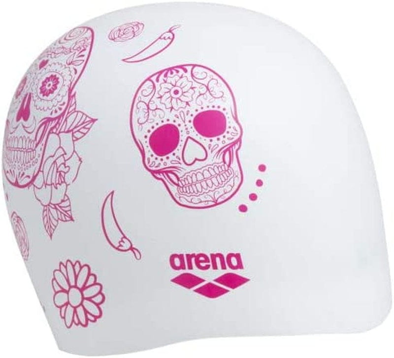 Arena Unisex Adult Reversible Swim Cap for Training and Racing, 2 in 1 Swim Cap, Extra Comfortable, 100% Silicone, One Size Sporting Goods > Outdoor Recreation > Boating & Water Sports > Swimming > Swim Caps arena Crazy Skulls Carnival  
