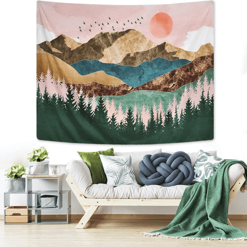 ARFBEAR Mountain Tapestry Forest Tree Popular Wall Hanging Tapestry Nature Landscape Green and Brown Beach Blanket(Large-59 x 51 in) … Home & Garden > Decor > Artwork > Decorative TapestriesHome & Garden > Decor > Artwork > Decorative Tapestries ARFBEAR   