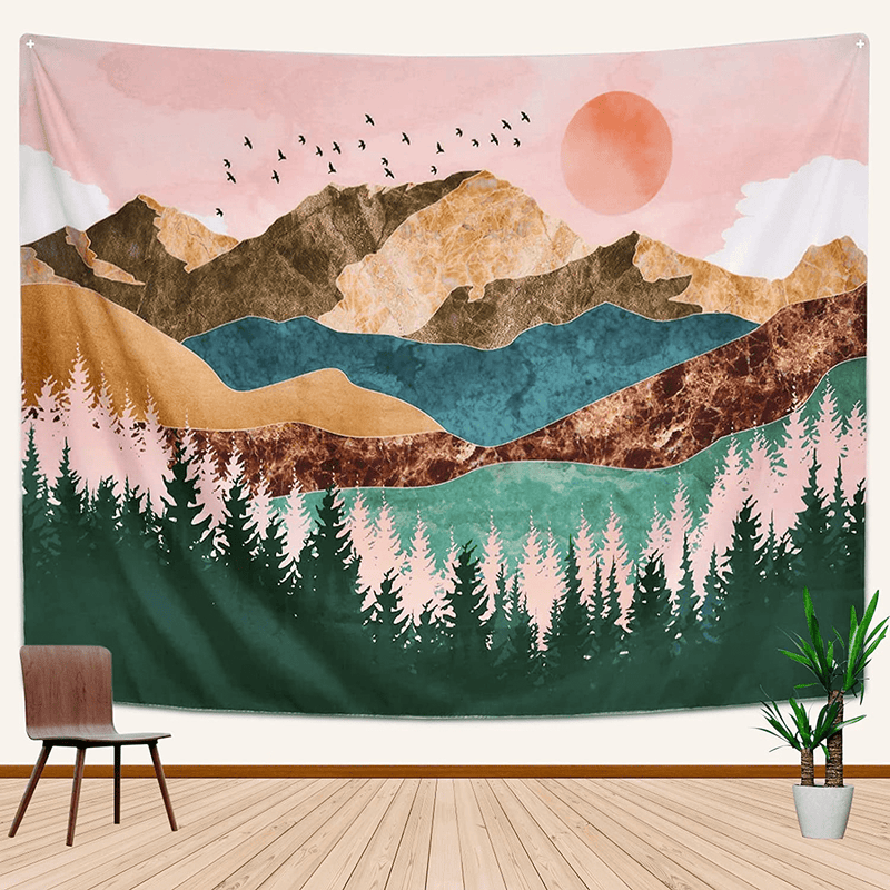 ARFBEAR Mountain Tapestry Forest Tree Popular Wall Hanging Tapestry Nature Landscape Green and Brown Beach Blanket(Large-59 x 51 in) … Home & Garden > Decor > Artwork > Decorative TapestriesHome & Garden > Decor > Artwork > Decorative Tapestries ARFBEAR Green and Brown 90'' x 70'' 