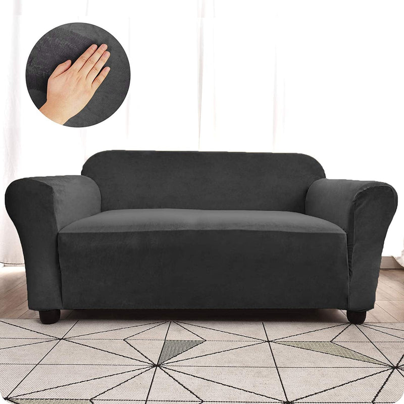 Argstar Velvet Oversized Sofa Protector, Stretch Couch Cover for Living Room, anti Slip Furniture Cover, for Sofa and Couch, Storm Grey Home & Garden > Decor > Chair & Sofa Cushions Argstar   
