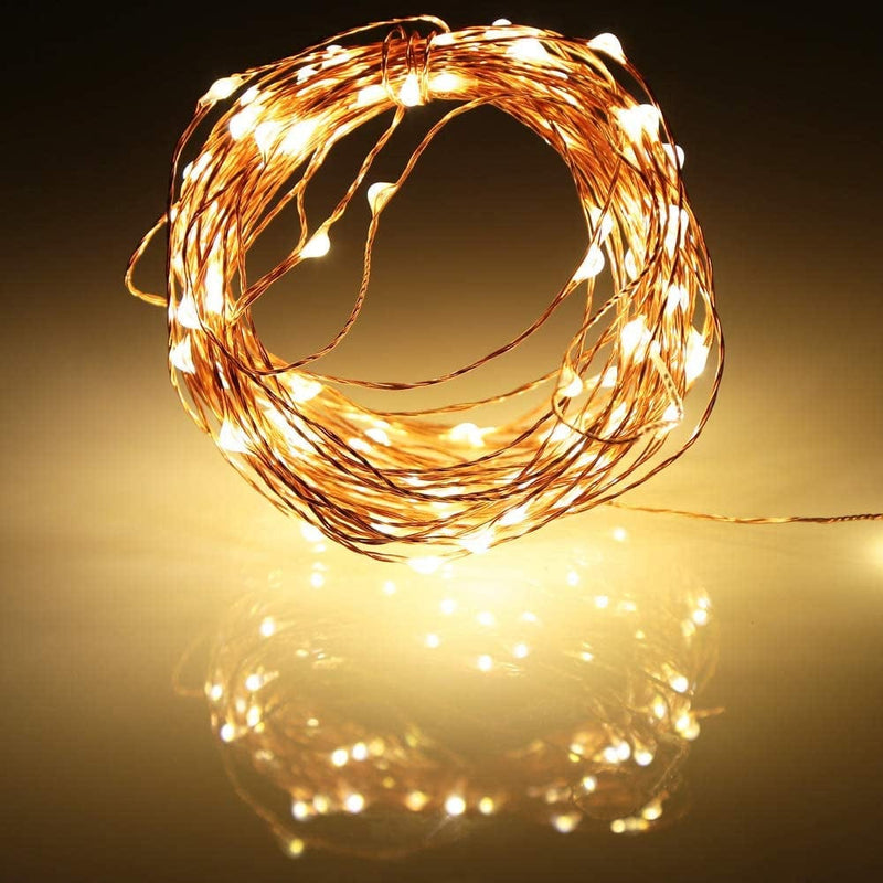 Ariceleo Led Fairy Lights Battery Operated, 1 Pack Mini Battery Powered Copper Wire Starry Fairy Lights for Bedroom, Christmas, Parties, Wedding, Centerpiece, Decoration (5M/16Ft Warm White) Home & Garden > Lighting > Light Ropes & Strings Ariceleo   