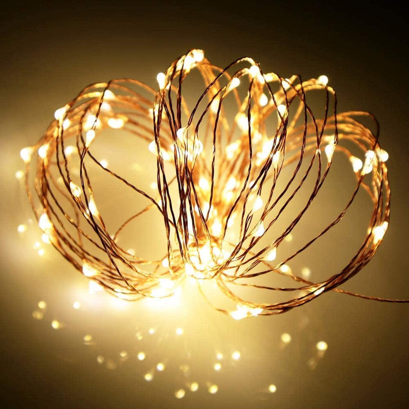 Ariceleo Led Fairy Lights Battery Operated, 1 Pack Mini Battery Powered Copper Wire Starry Fairy Lights for Bedroom, Christmas, Parties, Wedding, Centerpiece, Decoration (5M/16Ft Warm White) Home & Garden > Lighting > Light Ropes & Strings Ariceleo   
