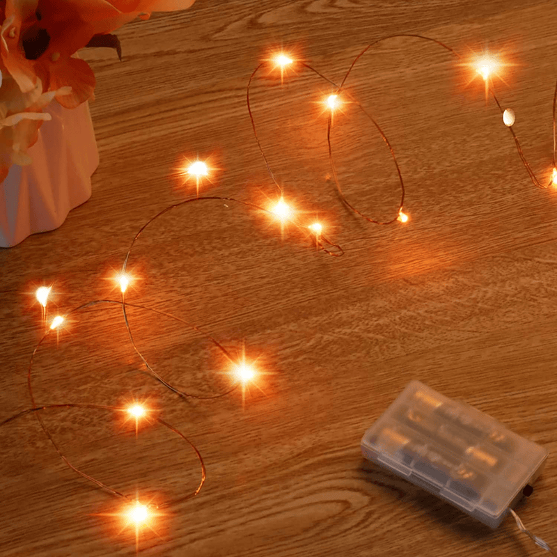 Ariceleo Led Fairy Lights Battery Operated, 4 Packs Mini Battery Powered Copper Wire Starry Fairy Lights for Bedroom, Christmas, Parties, Wedding, Centerpiece, Decoration (5m/16ft Warm White) Home & Garden > Decor > Seasonal & Holiday Decorations& Garden > Decor > Seasonal & Holiday Decorations Ariceleo Orange 2 Pack 