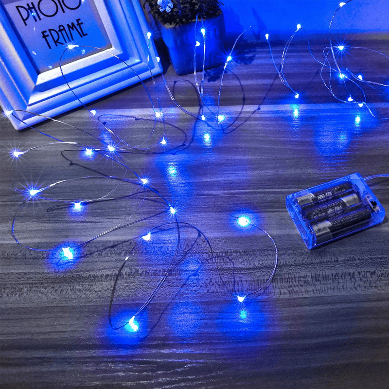 Ariceleo Led Fairy Lights Battery Operated, 4 Packs Mini Battery Powered Copper Wire Starry Fairy Lights for Bedroom, Christmas, Parties, Wedding, Centerpiece, Decoration (5m/16ft Warm White) Home & Garden > Decor > Seasonal & Holiday Decorations& Garden > Decor > Seasonal & Holiday Decorations Ariceleo Blue 1 Pack 