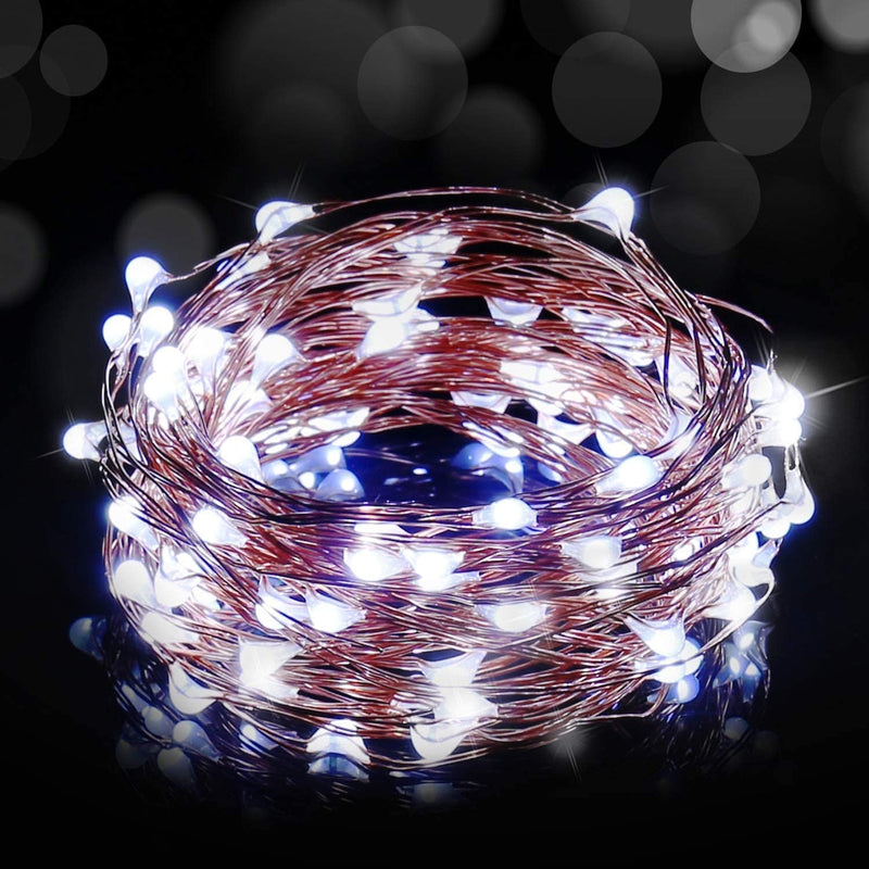 Ariceleo USB LED Fairy String Light, 1 Pack Copper Wire Fairy Lights for Indoor, Bedroom Festival Christmas Wedding Party Patio Decorative Window with USB Interface (16Ft./5M,Warm White) Home & Garden > Lighting > Light Ropes & Strings Ariceleo Cool White 1Pack(33ft.) 