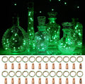 Ariceleo Wine Bottles String Lights, 24 Packs Micro Artificial Cork Copper Wire Starry Fairy Lights, Battery Operated Lights for Bedroom, Parties, Wedding, Decoration(24 Packs 2M/7.2Ft Warm White) Home & Garden > Lighting > Light Ropes & Strings Ariceleo Green  