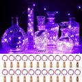 Ariceleo Wine Bottles String Lights, 24 Packs Micro Artificial Cork Copper Wire Starry Fairy Lights, Battery Operated Lights for Bedroom, Parties, Wedding, Decoration(24 Packs 2M/7.2Ft Warm White) Home & Garden > Lighting > Light Ropes & Strings Ariceleo Pink  