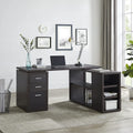 Ariel L Shaped Desk with Storage, Office Desk, L Shaped Computer Desk, Corner Desk with Storage Shelves, Cabinet, File Drawer, Computer Table Workstation for Home Office by Naomi Home – Natural Home & Garden > Household Supplies > Storage & Organization Naomi Home Espresso  