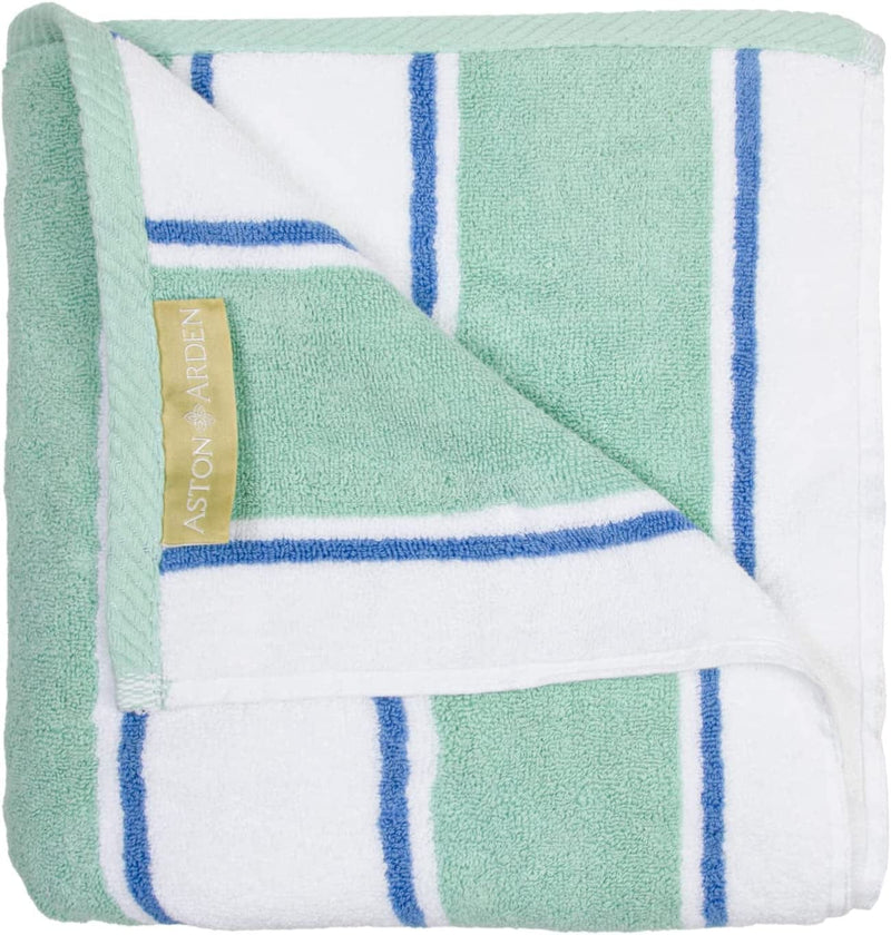 Arkwright Oversized Striped Beach Towel - 100% Ring Spun Cotton, 600 GSM Soft Quick Dry Bath Towels Perfect for Hotel Pool and Bathroom Tub, 35 X 70, Green/Blue Home & Garden > Linens & Bedding > Towels Arkwright LLC Green/Blue 1 